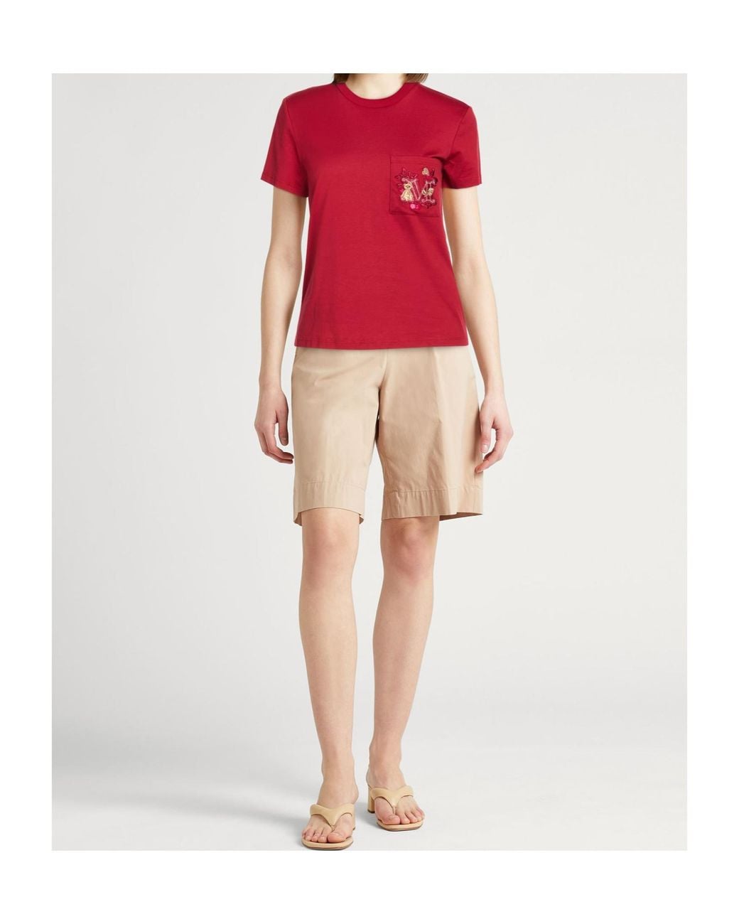 Max Mara Red Logo Short Sleeve T-Shirt