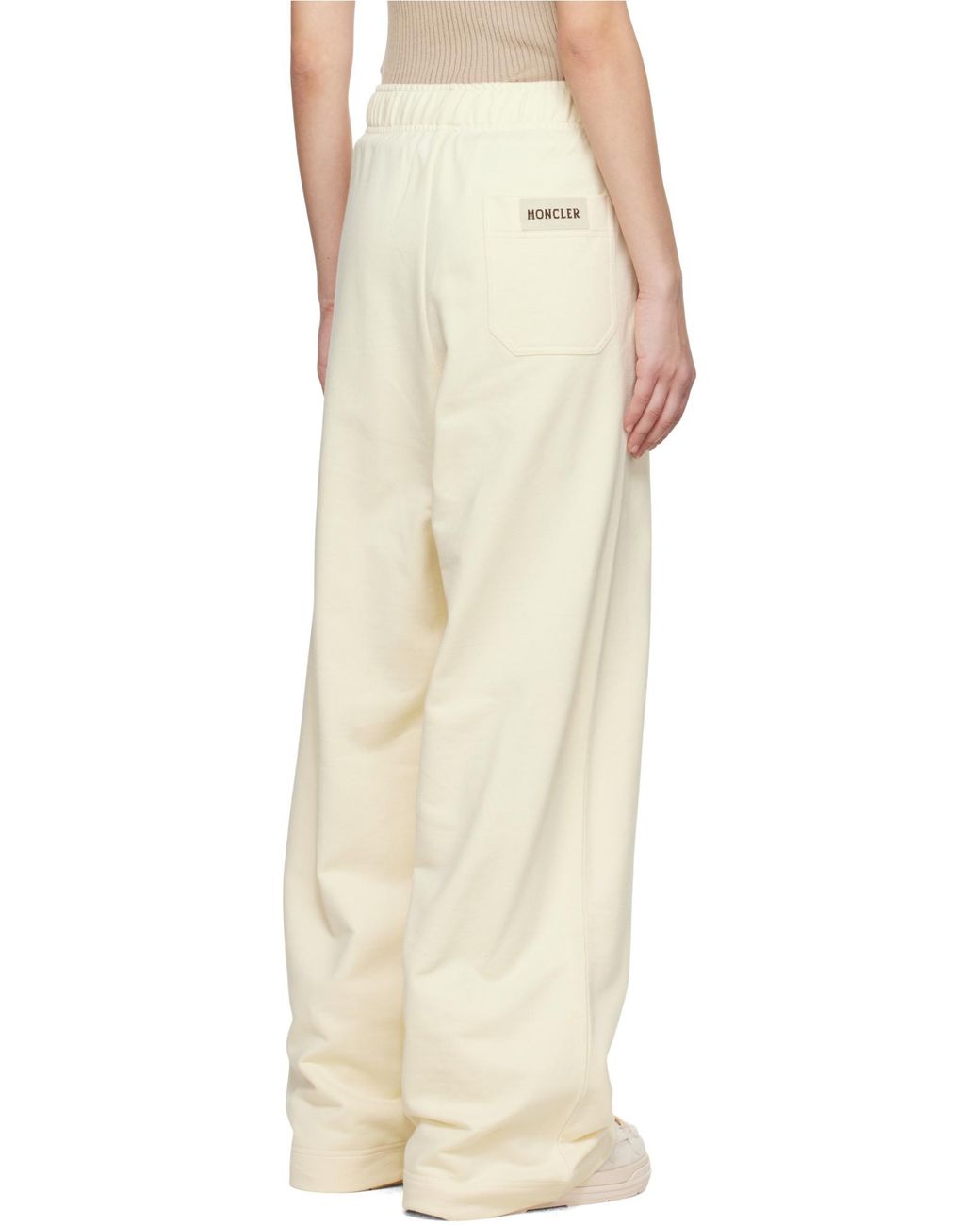 Moncler Natural Wide-Leg Track Pants