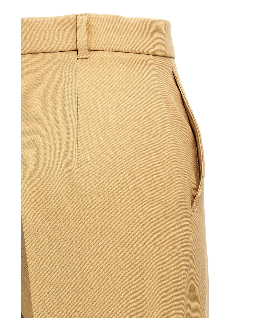 Max Mara Natural Studio Pleat Detailed Straight Leg Trousers