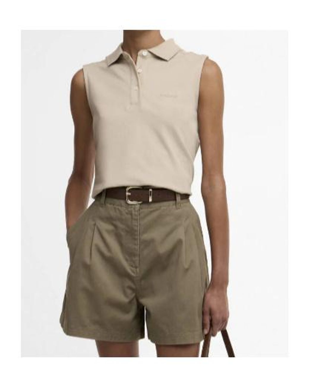 Barbour Natural Bowford Sleeveless Polo Shirt