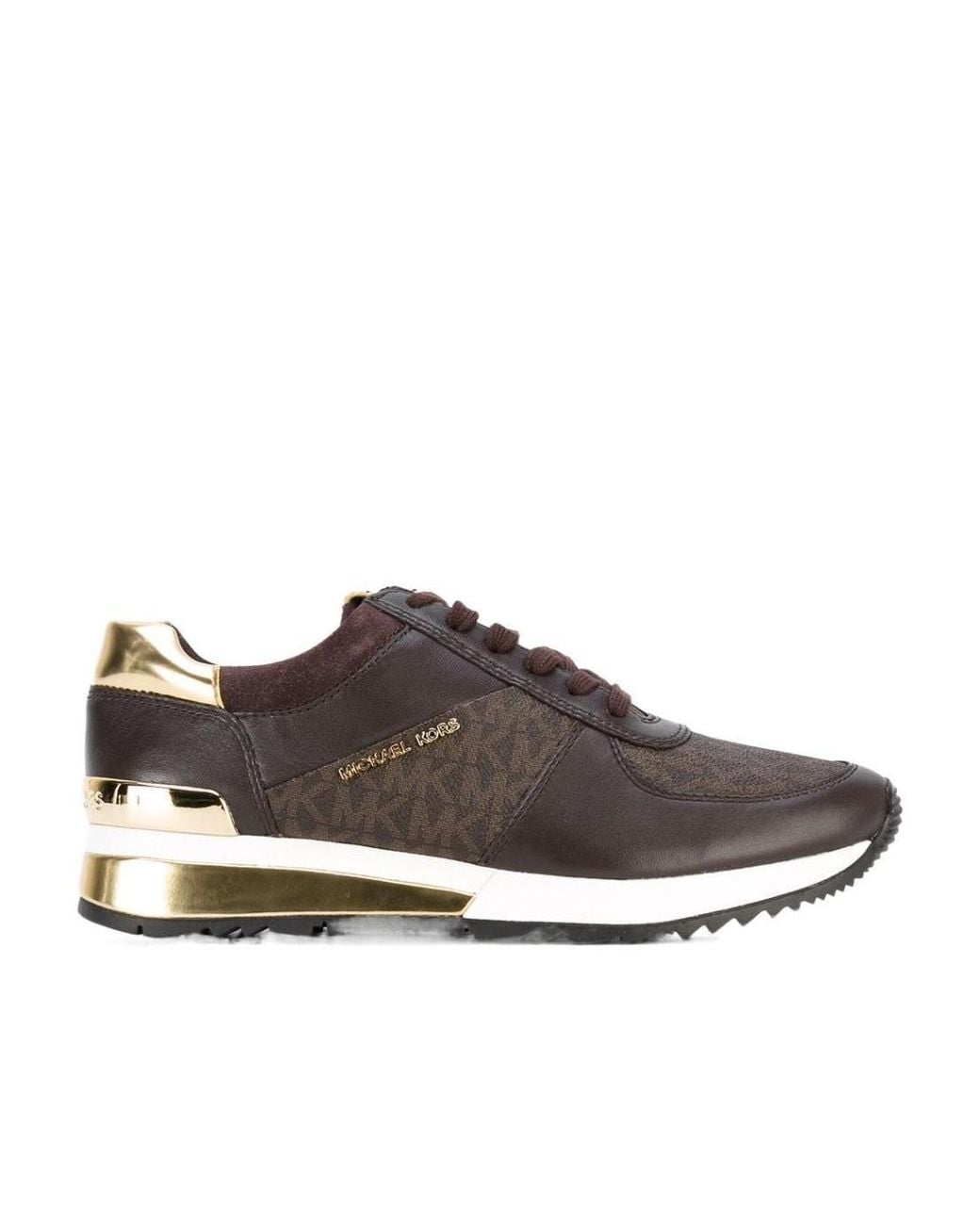 MICHAEL Michael Kors Brown Michael Kors Allie Logo Sneakers