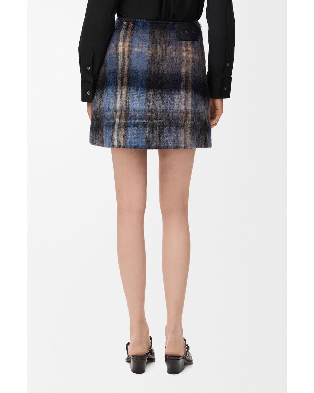 Loewe Blue Checked Skirt