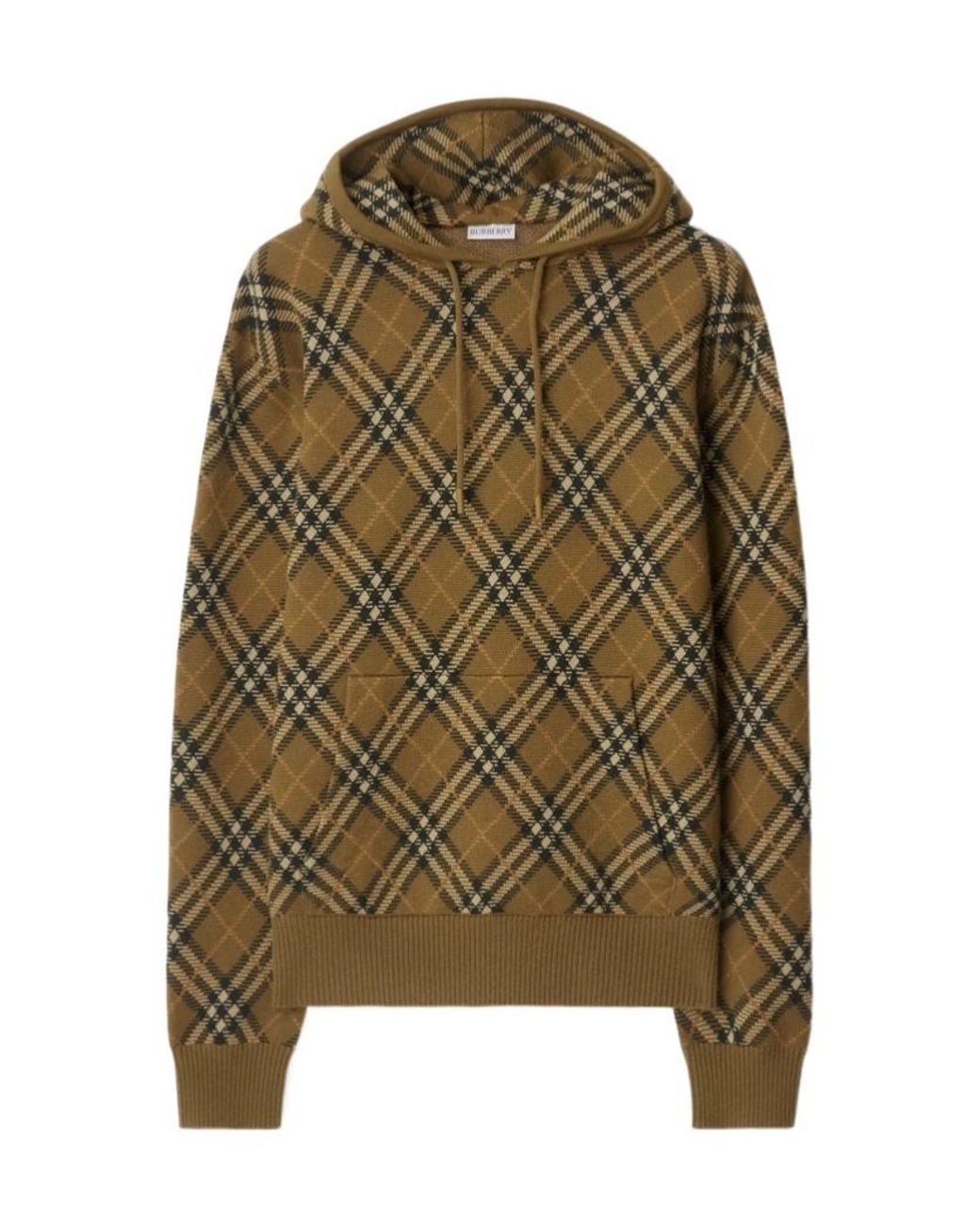 Burberry Green Wool Hoodie for men
