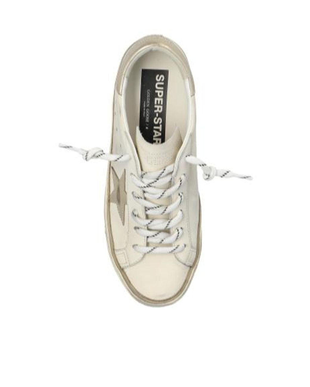 Golden Goose Deluxe Brand White Super-Star Distressed Leather Sneakers
