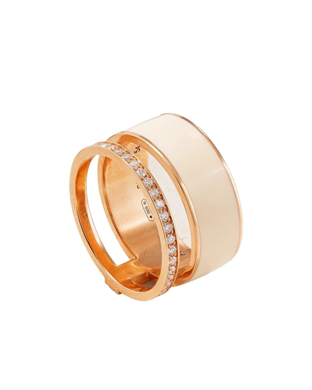 Repossi White Berbere 18-Karat Rose, Lacquer And Diamond Ring