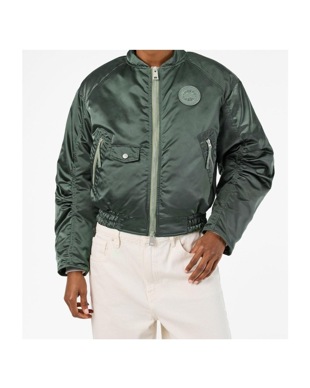 Canada Goose Green Cropped Bomber Jacket