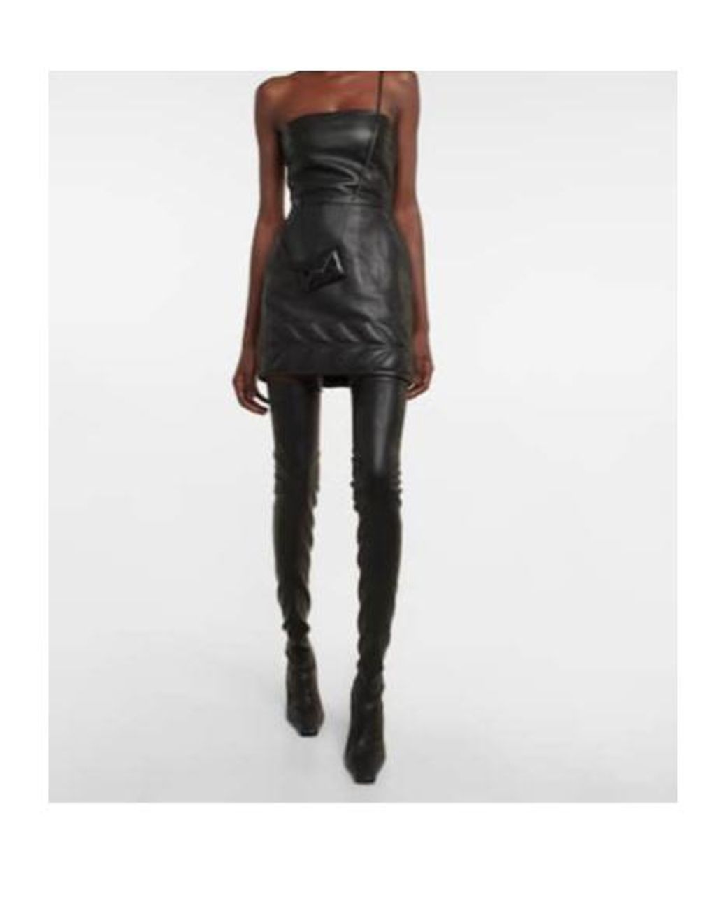 David Koma Black Leather Minidress