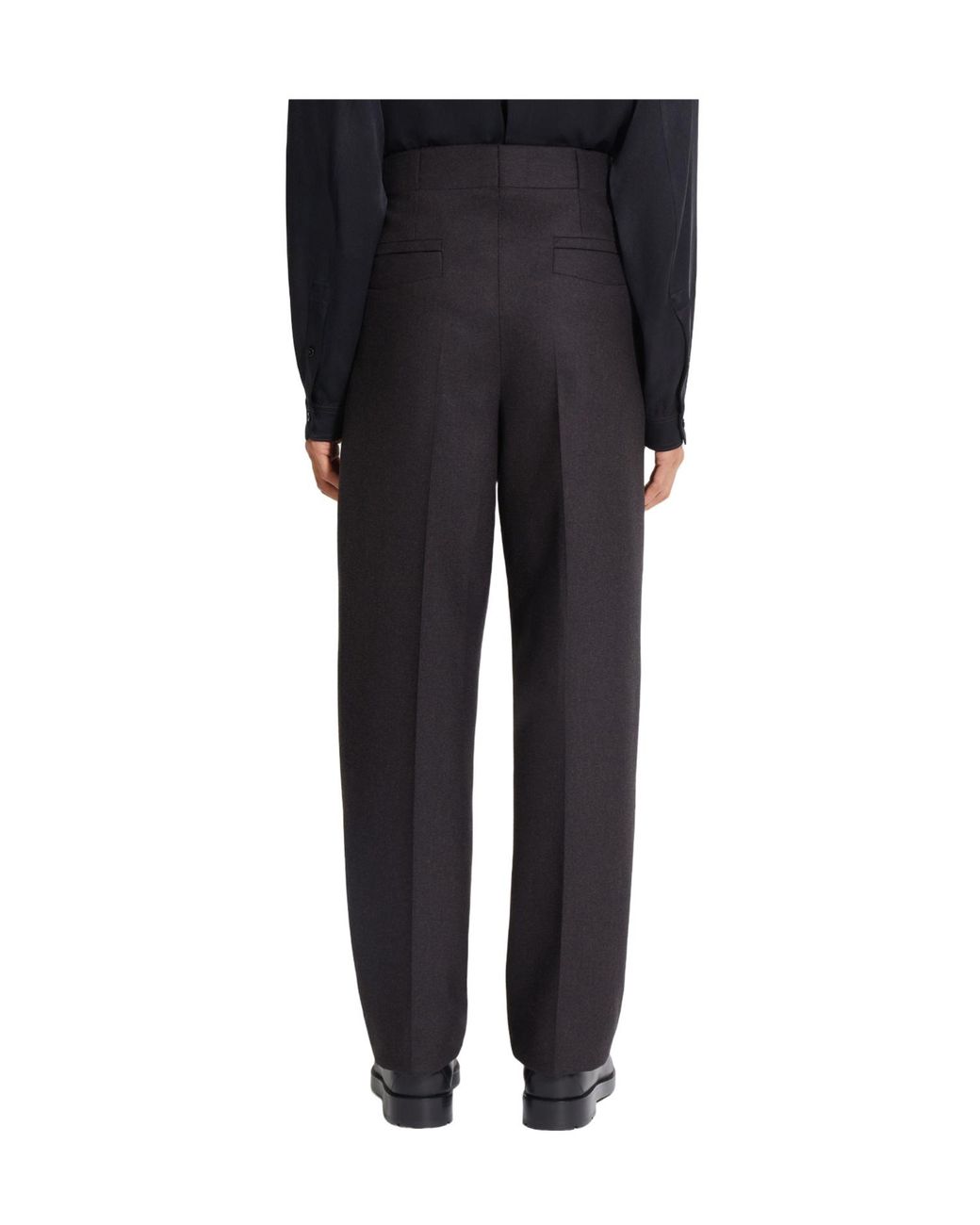 Zegna Black Pleated Wool Trousers for men