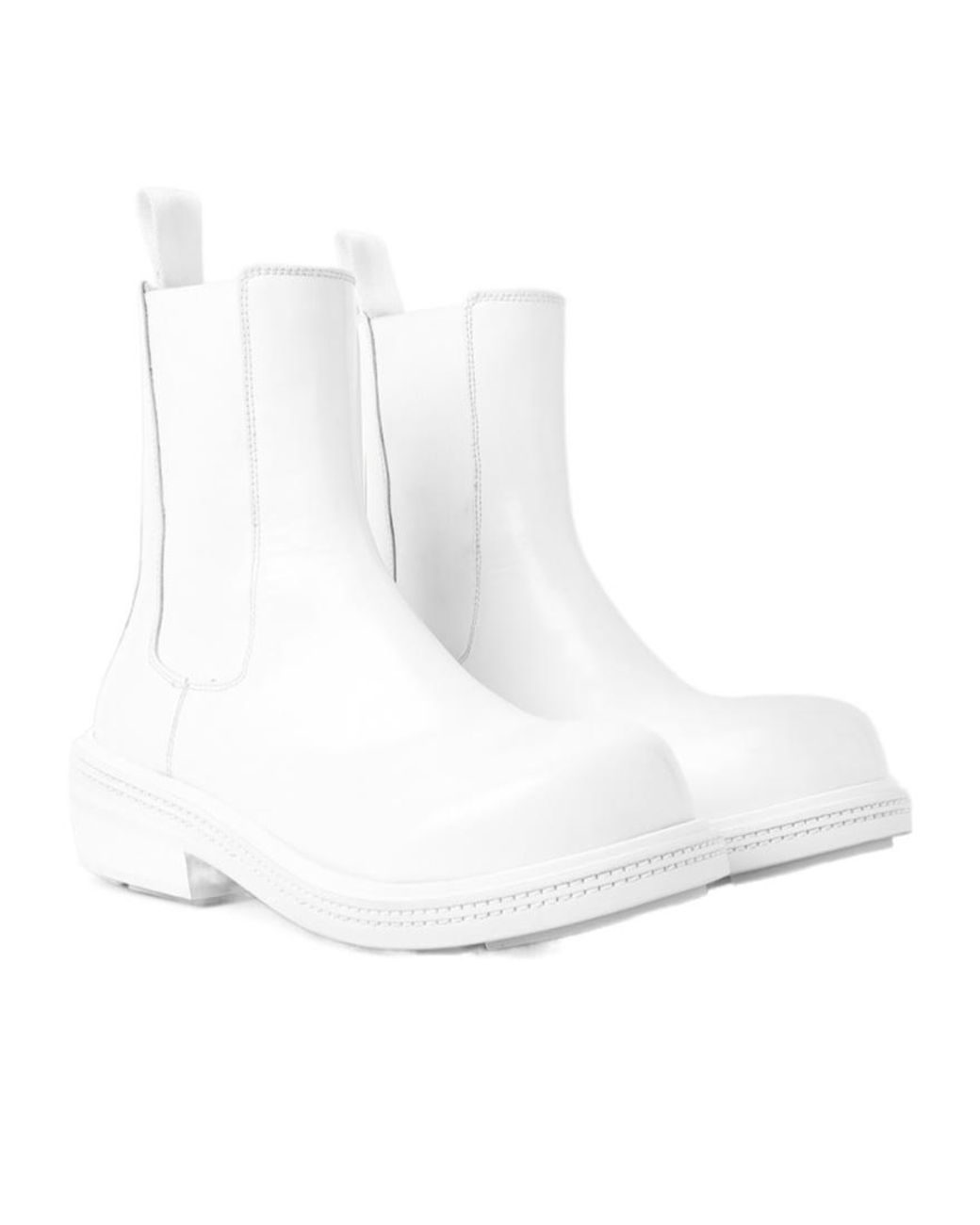 Bottega Veneta White Fireman Chelsea Ankle Boots