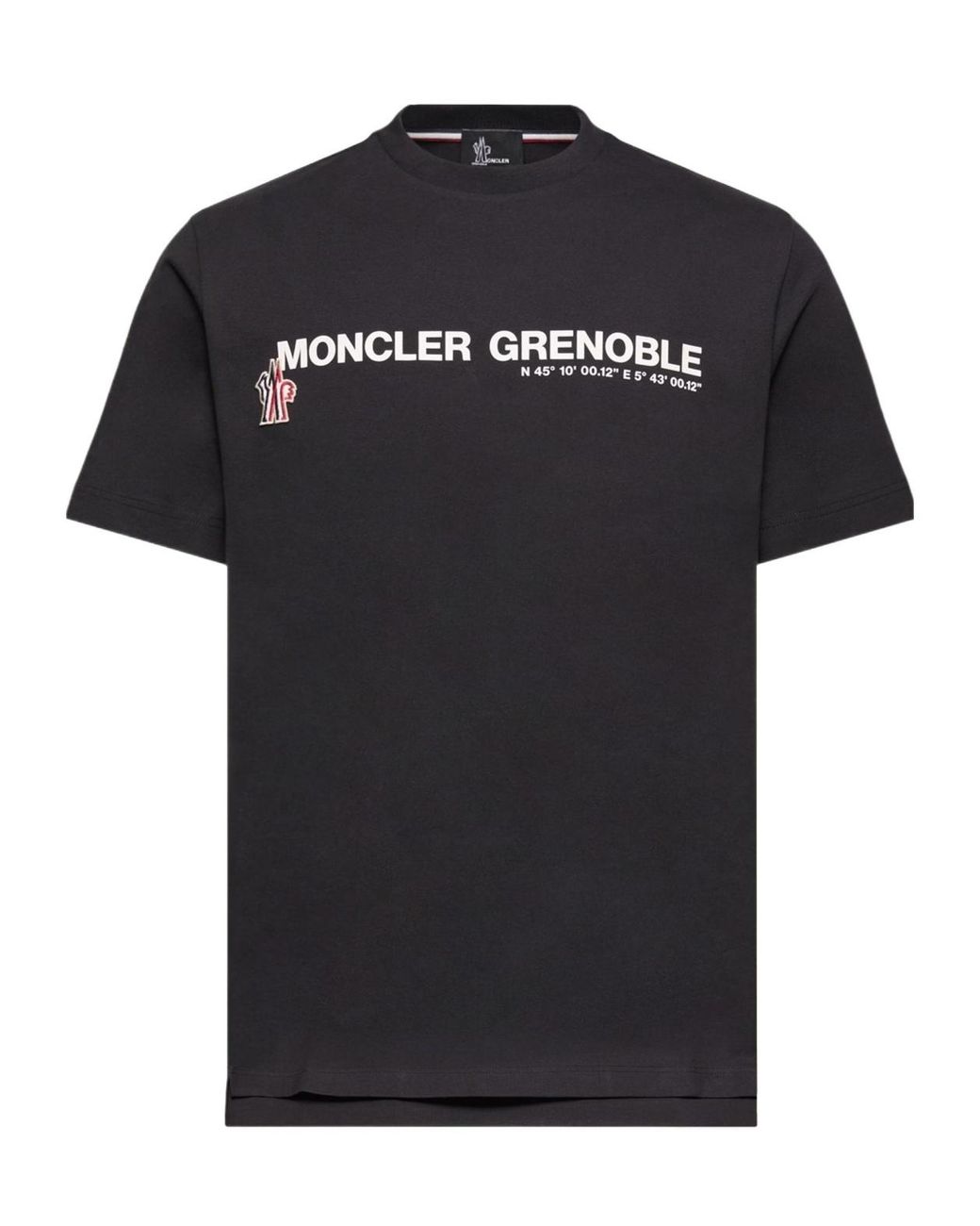 Moncler Black Grenoble Logo Embroidered Crewneck T-Shirt for men