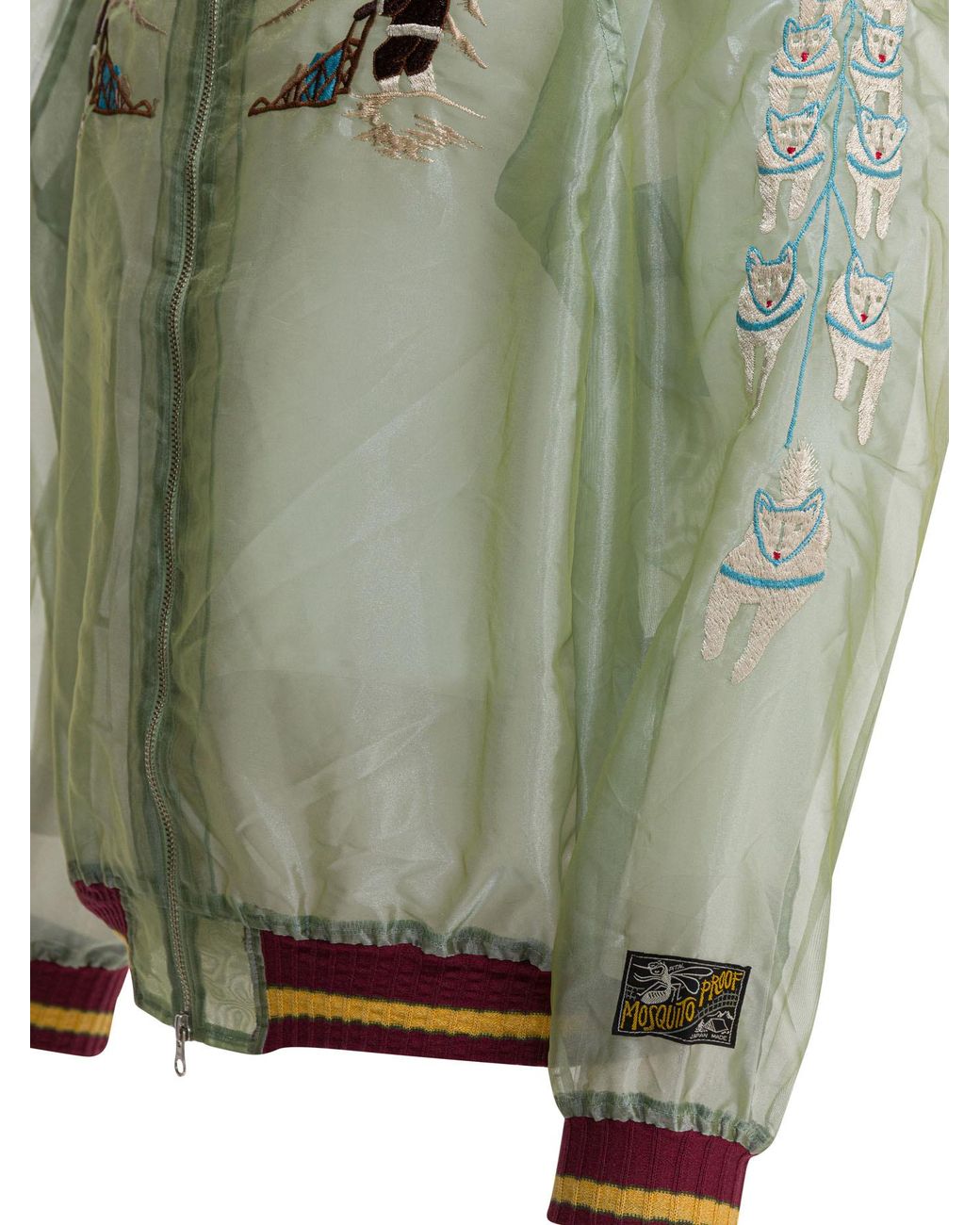 Kapital Green Sheer Pearl Mosquito Guard Pilot Jacket for men