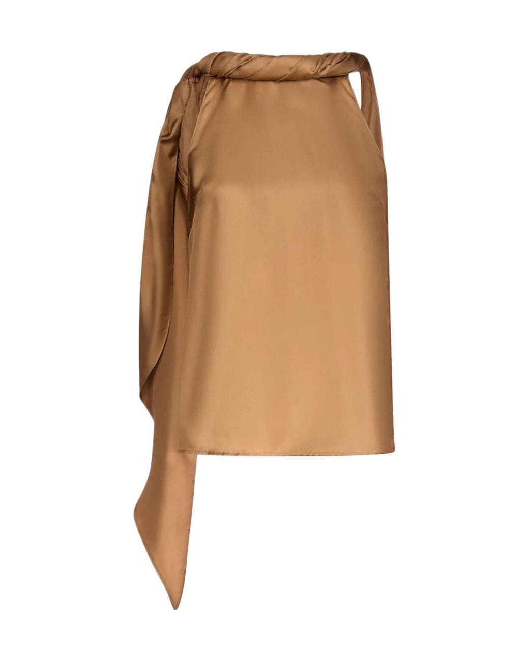 Loulou de Saison Natural Wilma Twisted Collar Top