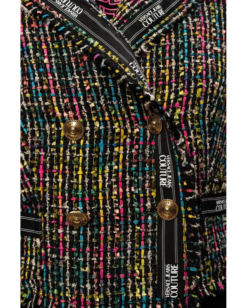 Versace Jeans Black Double-Breasted Casual Jacket