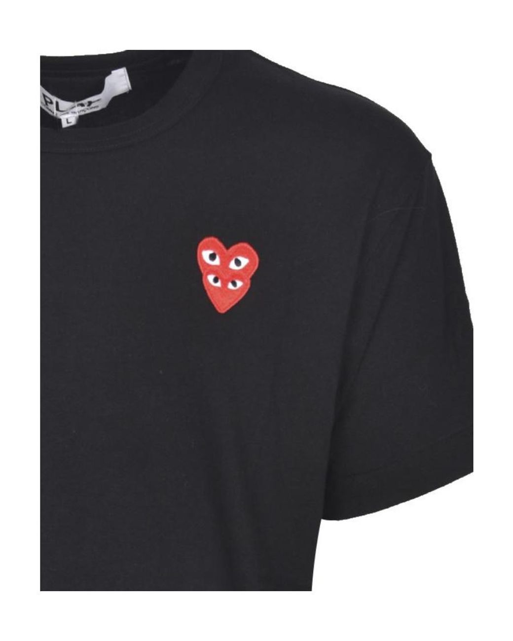 COMME DES GARÇONS PLAY Black Logo Short-Sleeved T-Shirt for men