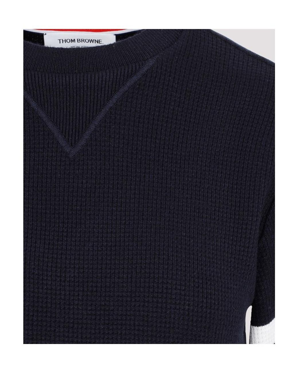 Thom Browne Blue 4-Bar Crew-Neck Sweatshirt