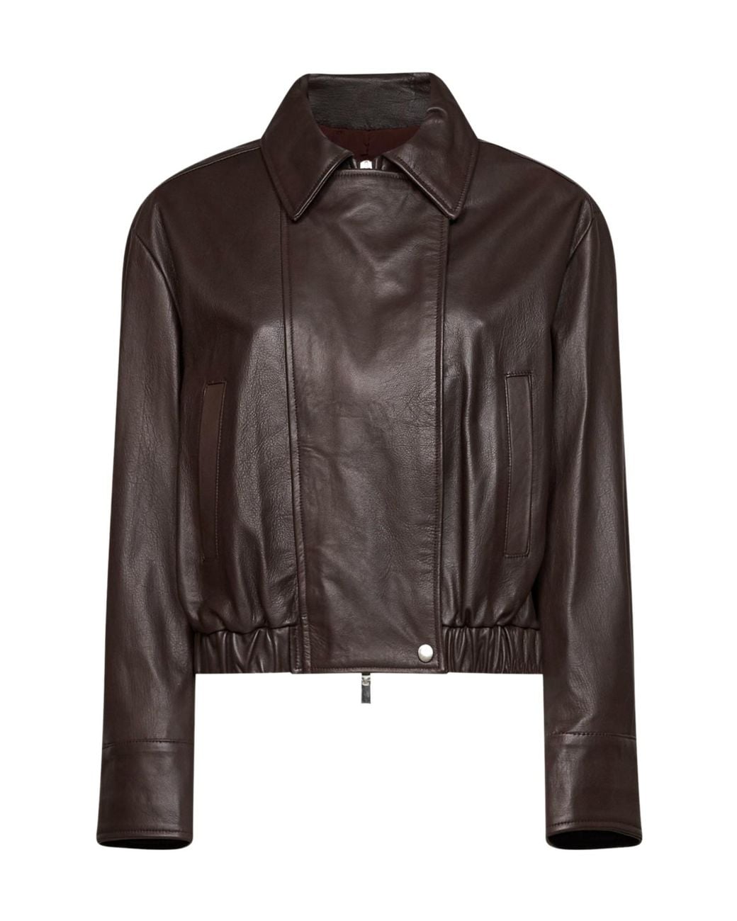 Kaos Brown Long-Sleeved Leather Jacket