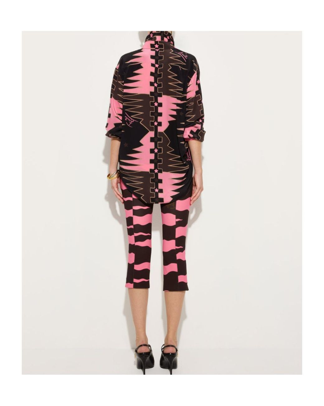 Emilio Pucci Red Valdimontone Print Oversized Silk Shirt