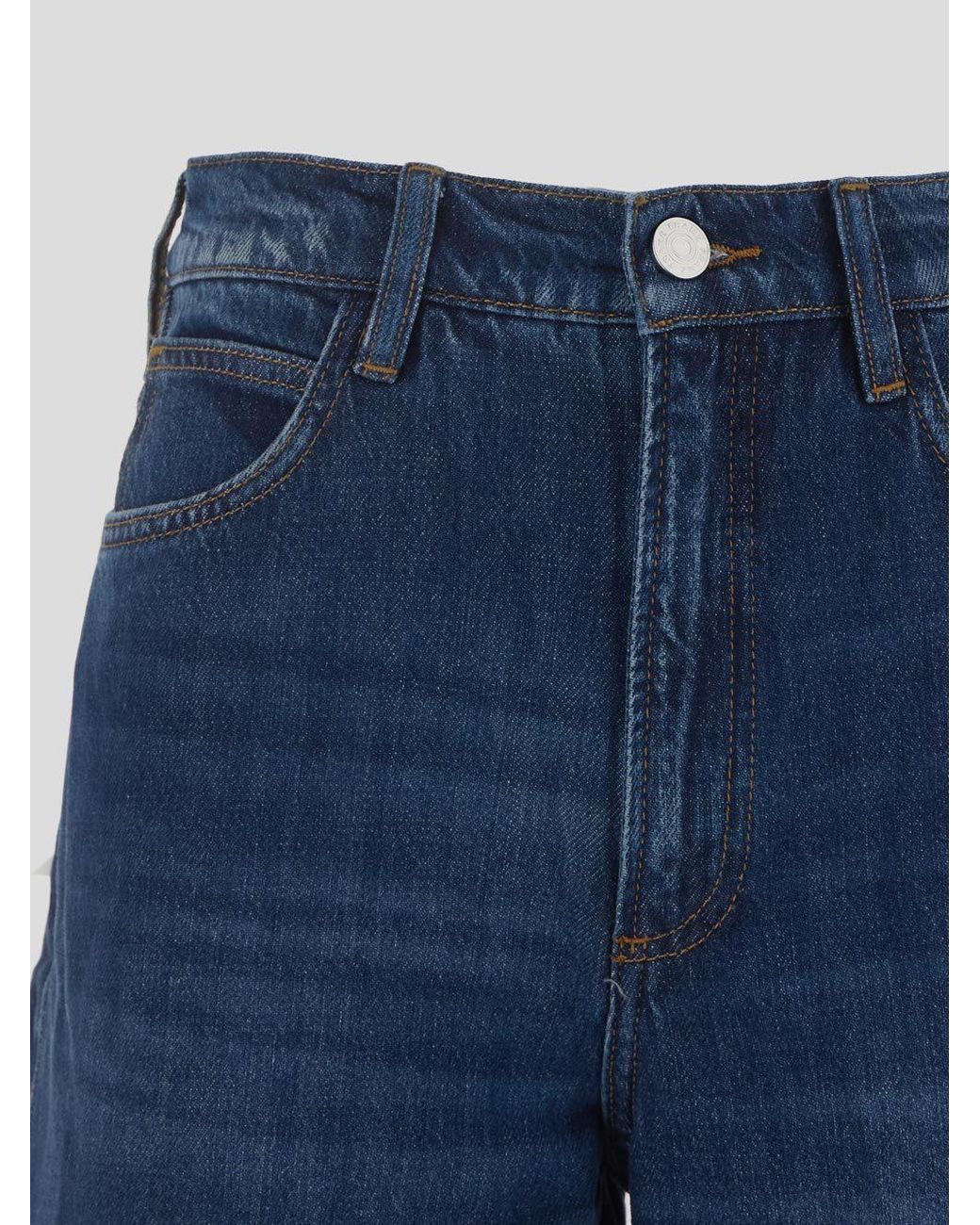 FRAME Blue Logo Denim Pants