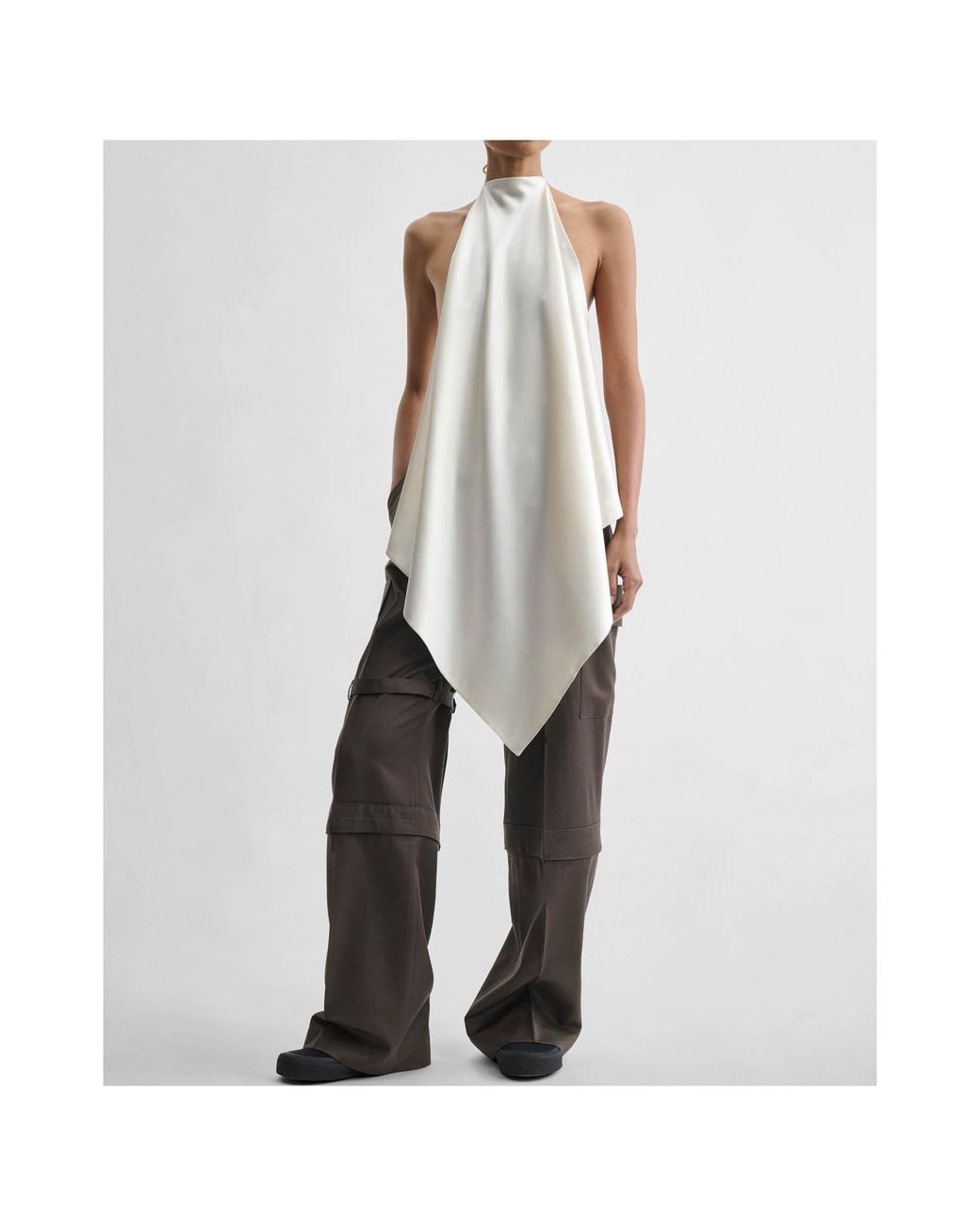 Phoebe Philo White Liquid Scarf Top