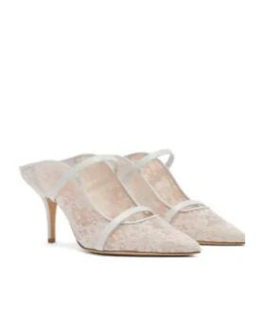 Malone Souliers White Maureen Strap-Detail Mules