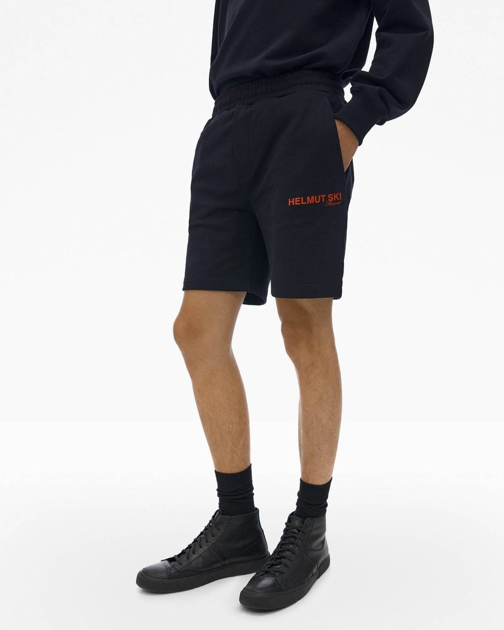 Helmut Lang Black Logo Shorts for men