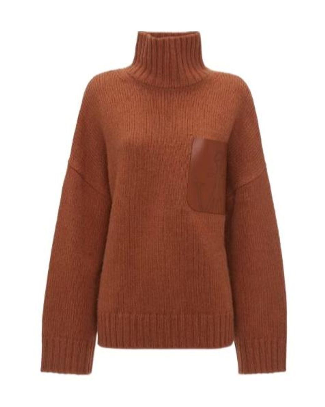 J.W. Anderson Brown Jw Anderson Turtleneck Pocket Patch Knitted Jumper