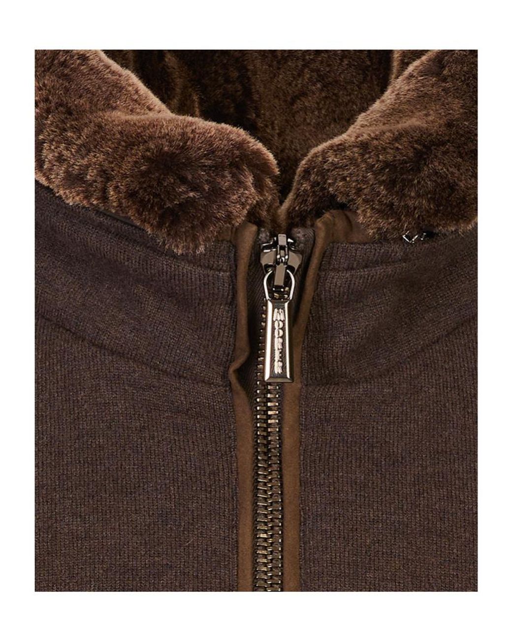 Moorer Brown Bellati-Mrw Zip-Up Jacket for men