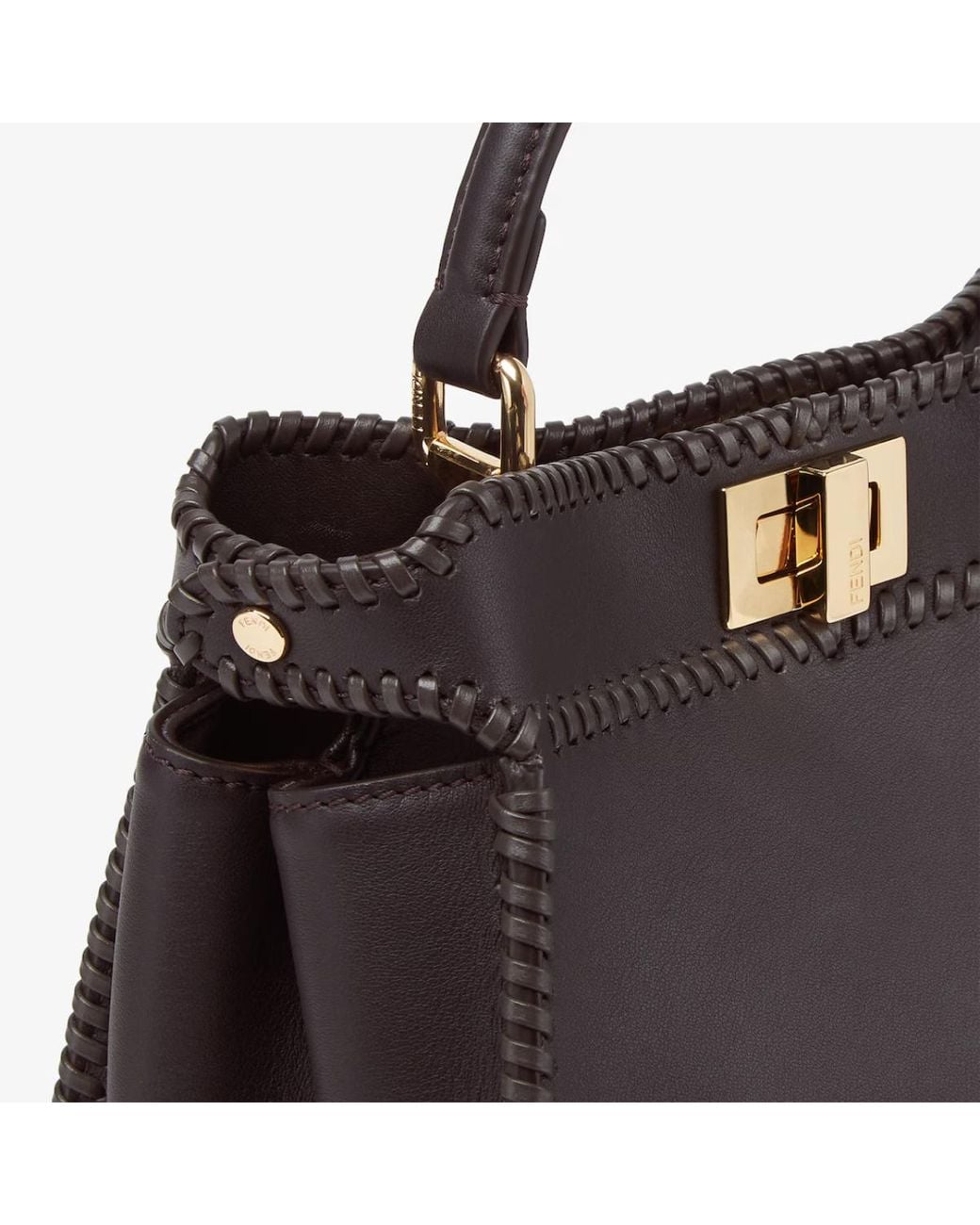 Fendi Black Small Peekaboo Braided Tote Bag
