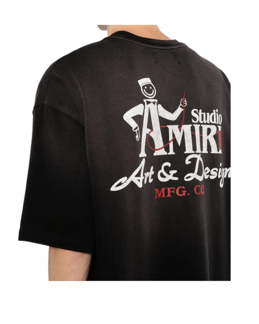 Amiri Black Studio Oversized Logo T-Shirt for men