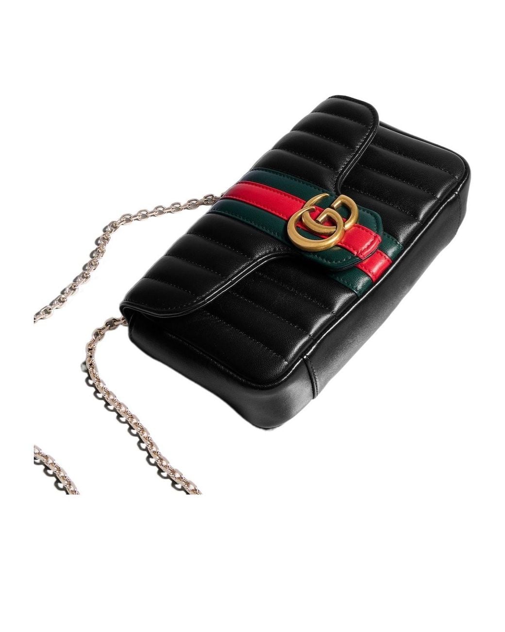 Gucci Black Jetset Gg Marmont Small Shoulder Bag