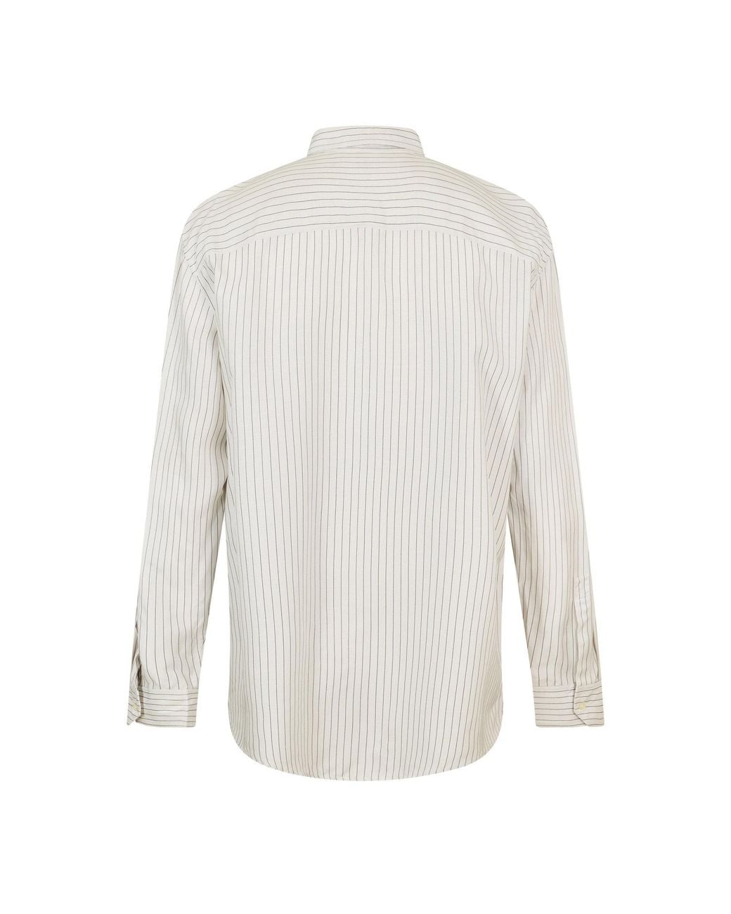 Saint Laurent White Long Sleeve Patterned Shirt for men