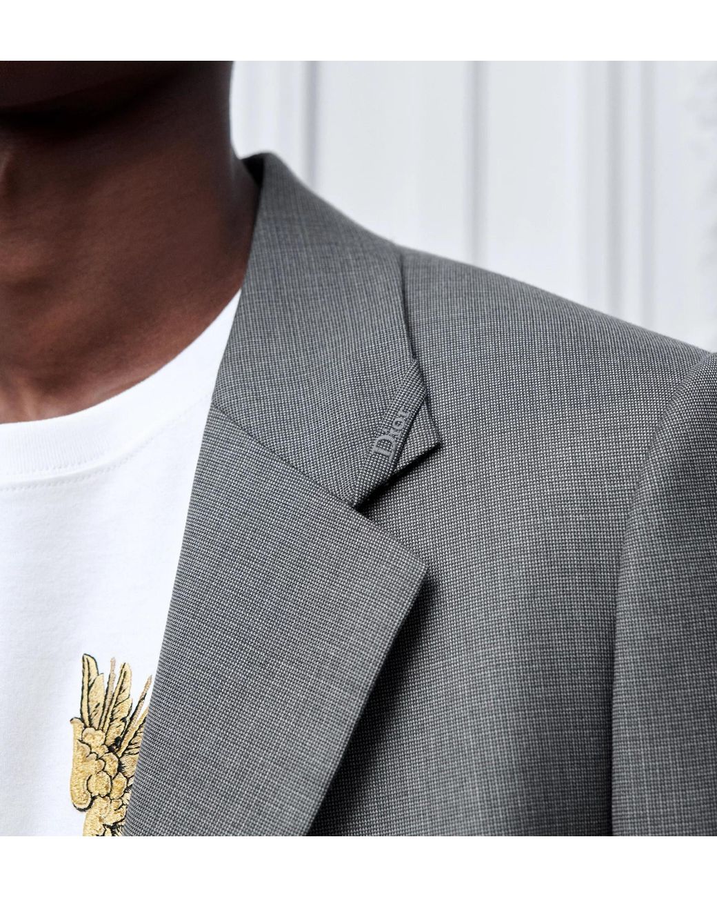 Dior Gray Jacket With Embroidery for men