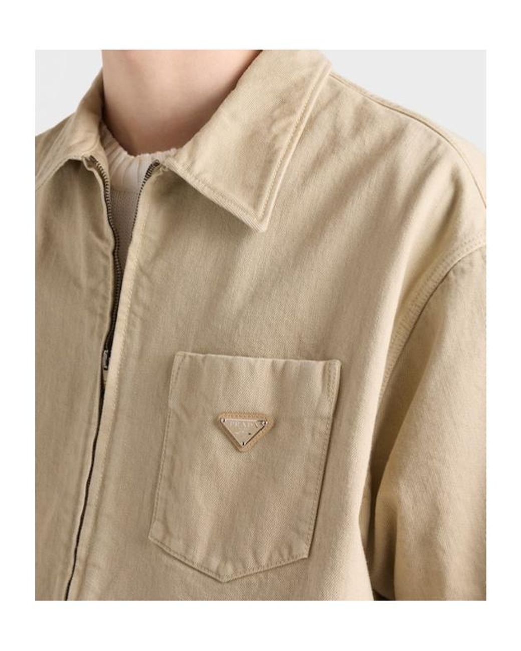Prada Natural Old Denim Shirt for men