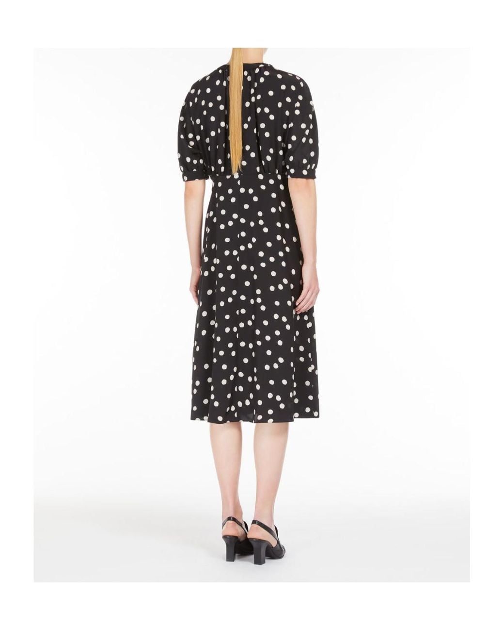 Max Mara Black 'S Demetra Polka Dot Printed Dress
