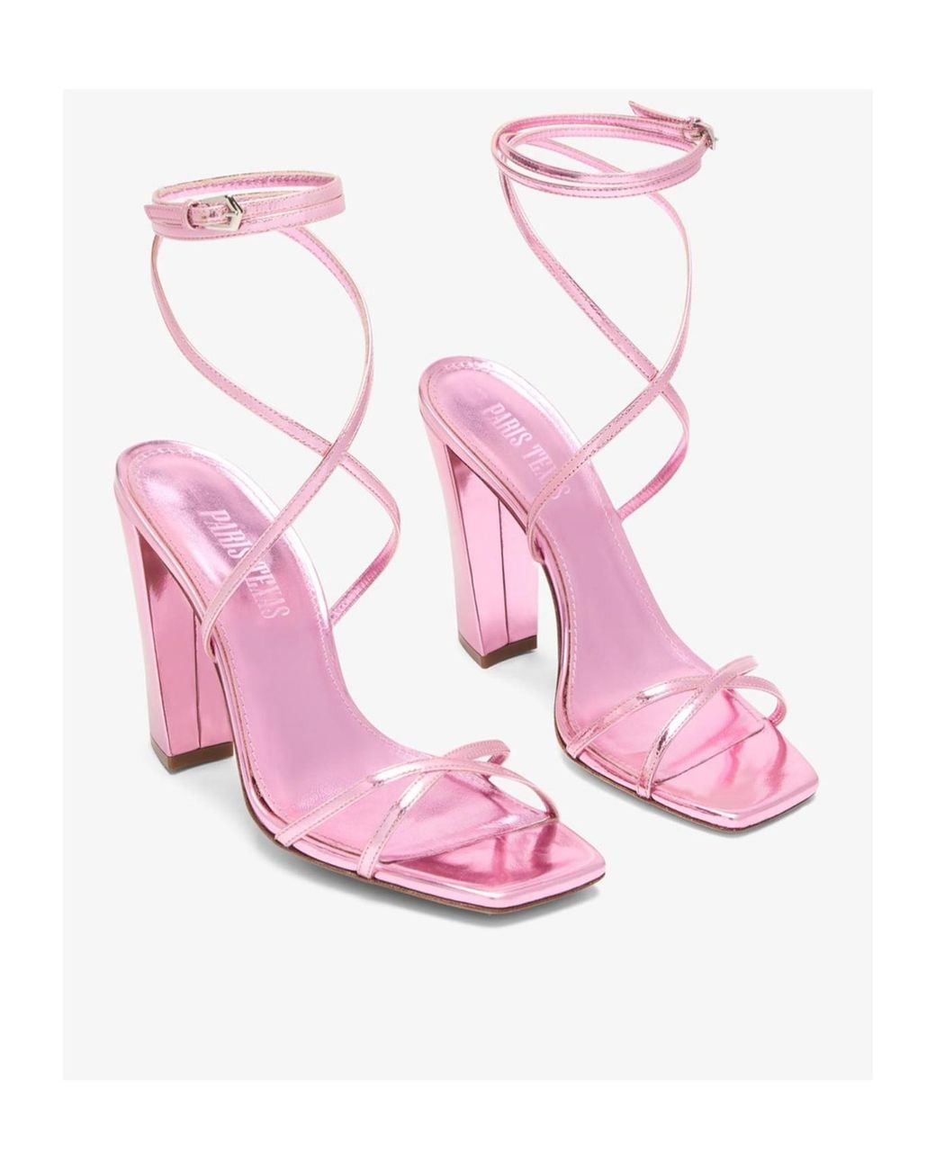 Paris Texas Pink Diana Crossover Strap Heeled Sandals