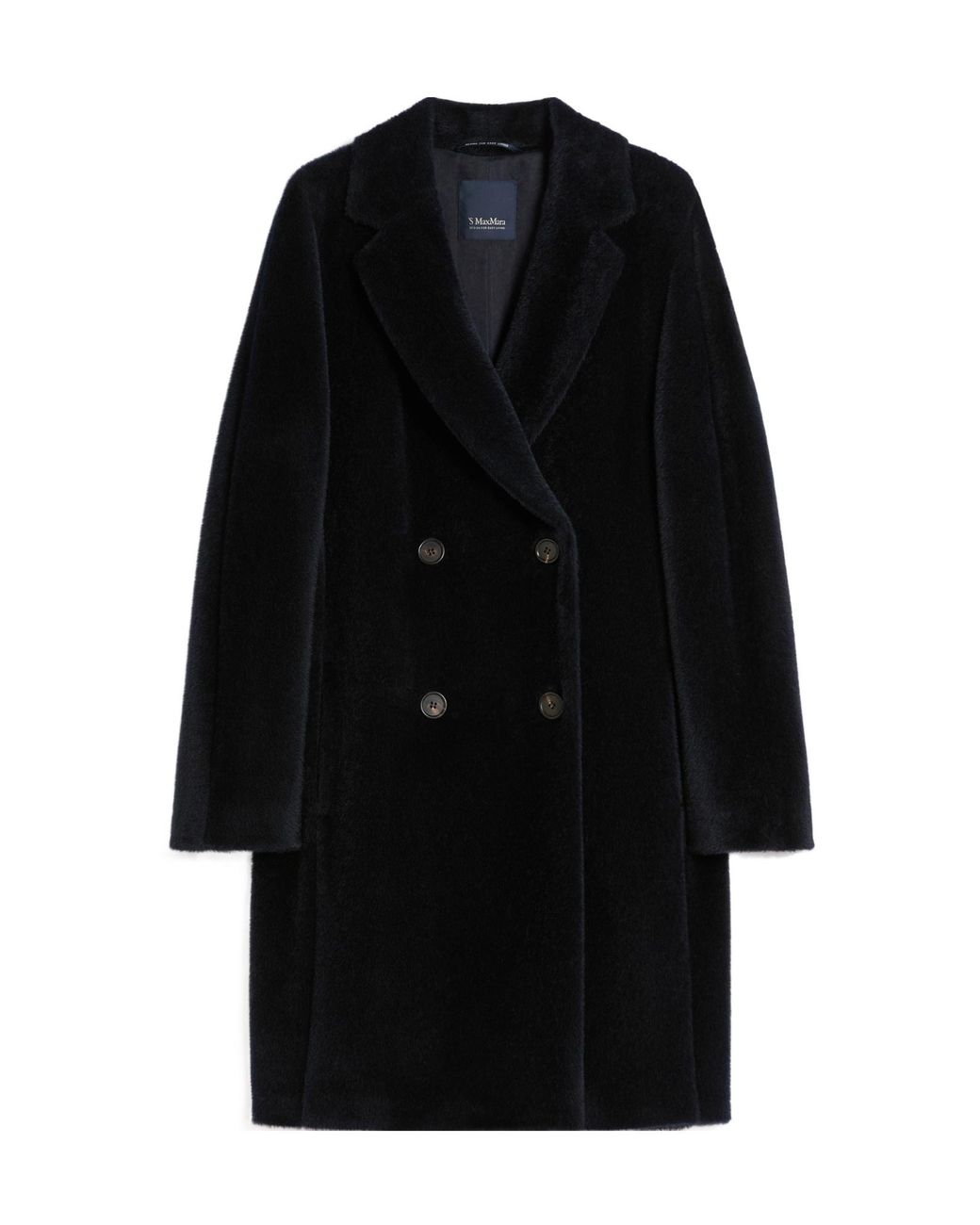 Max Mara Black 'S Roseto Double Breasted Coat