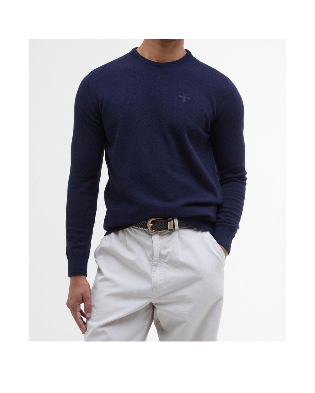 Barbour Blue Crew Neck Knit Sweater for men