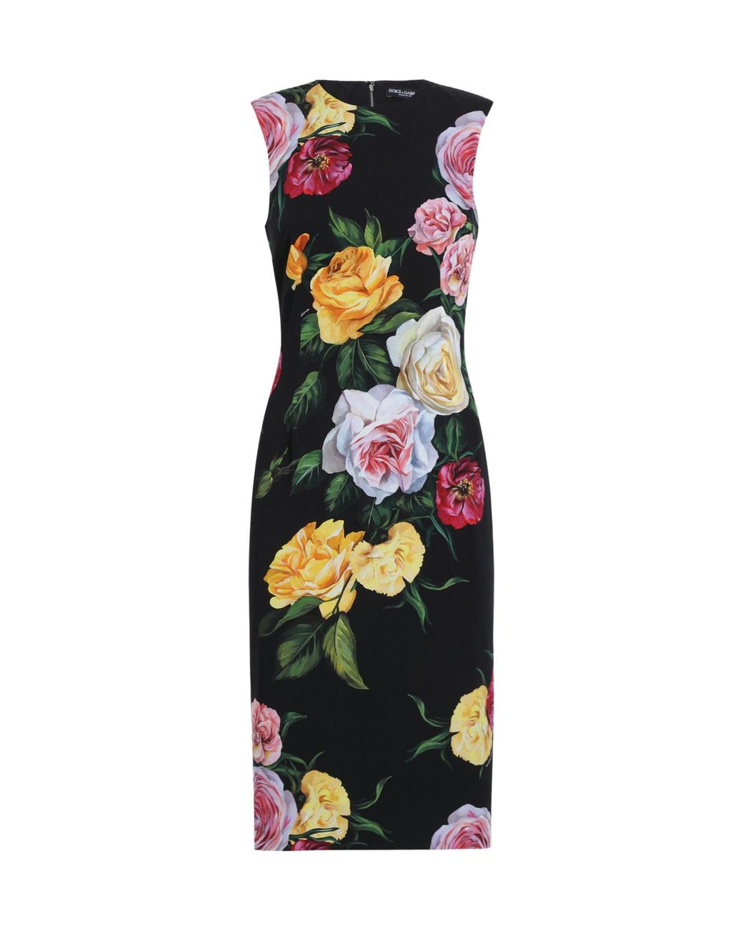 Dolce & Gabbana Black Printed Silk Dress