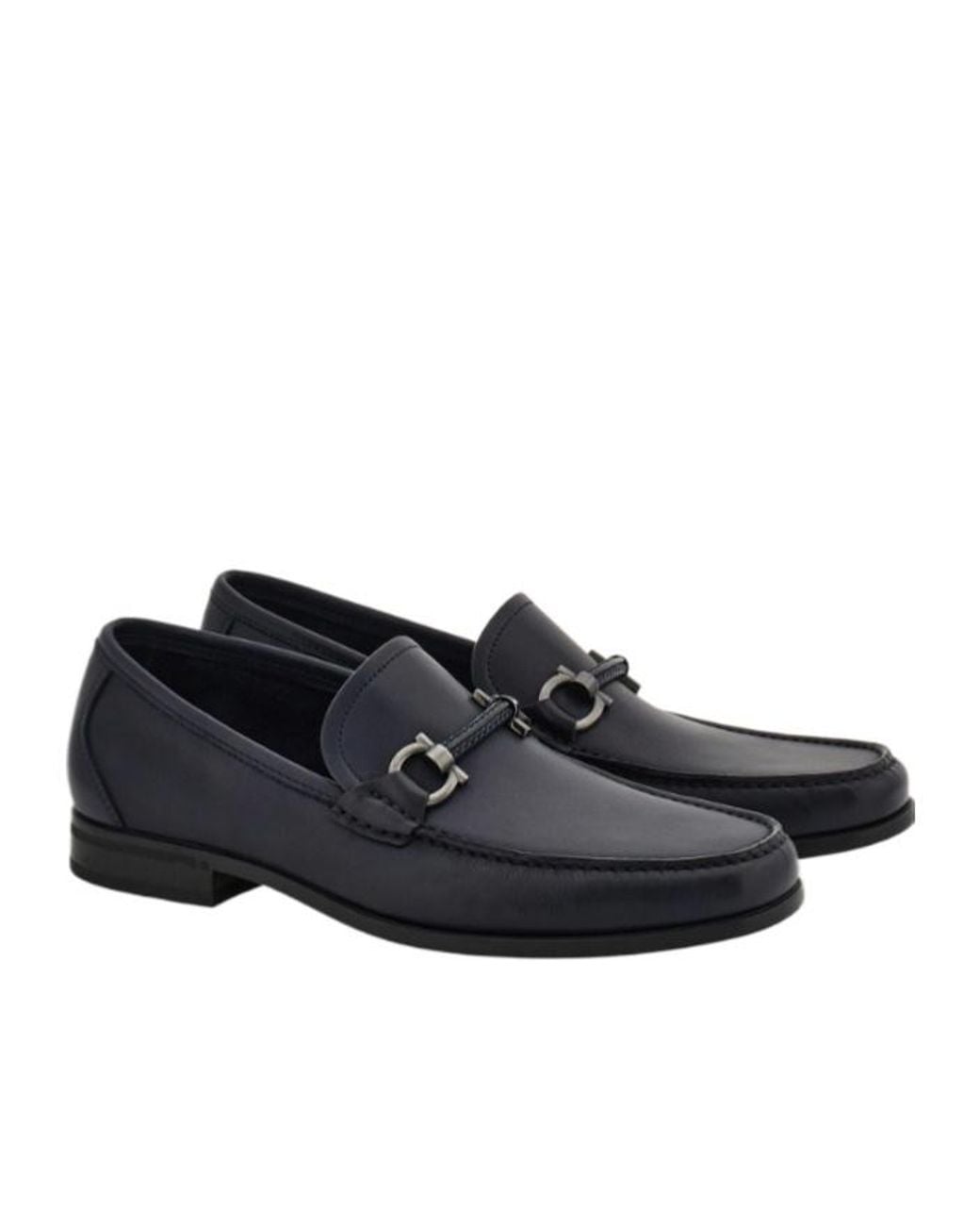 Ferragamo Black Gancini Ornament Loafer for men