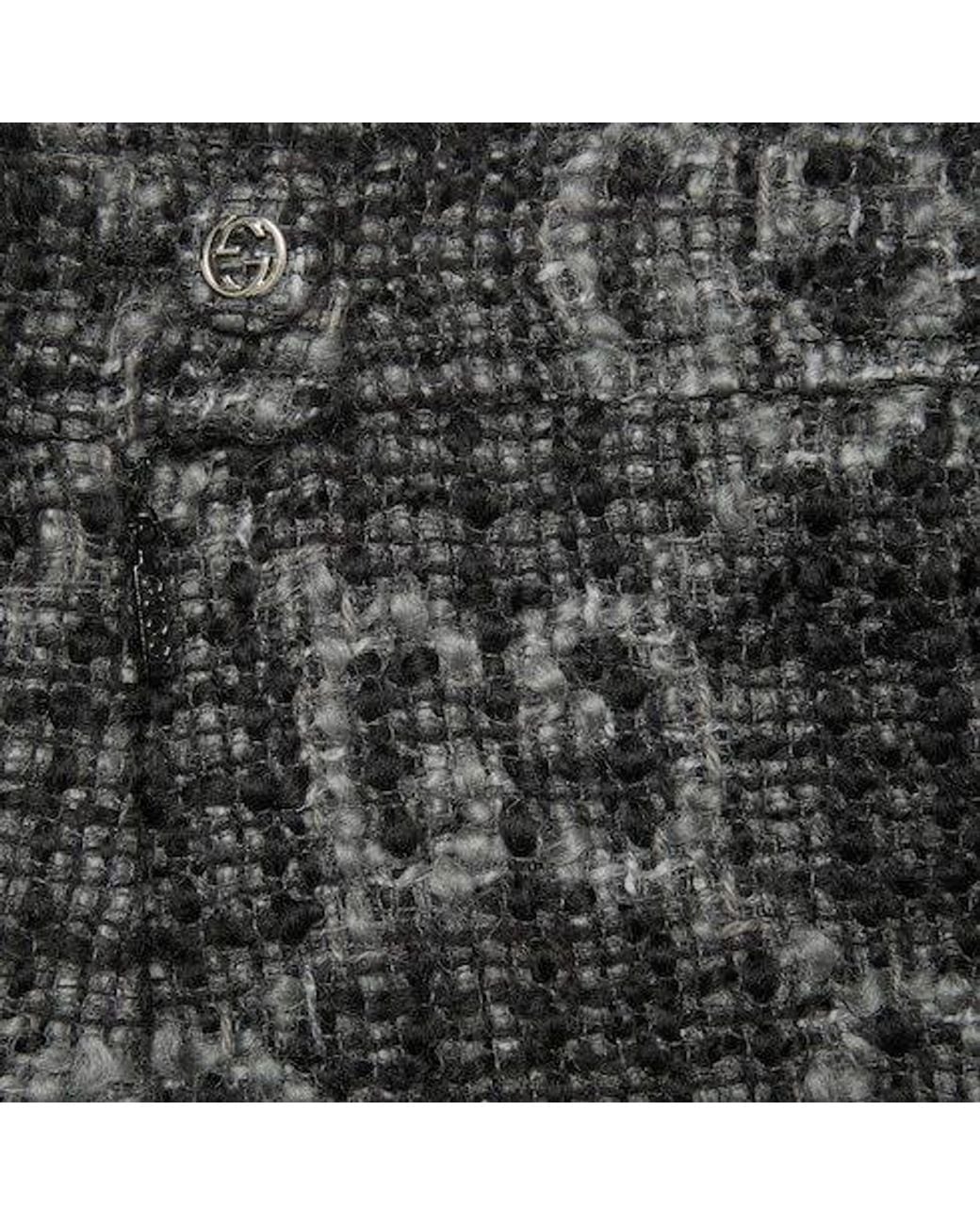 Gucci Black Gg Tweed Skirt