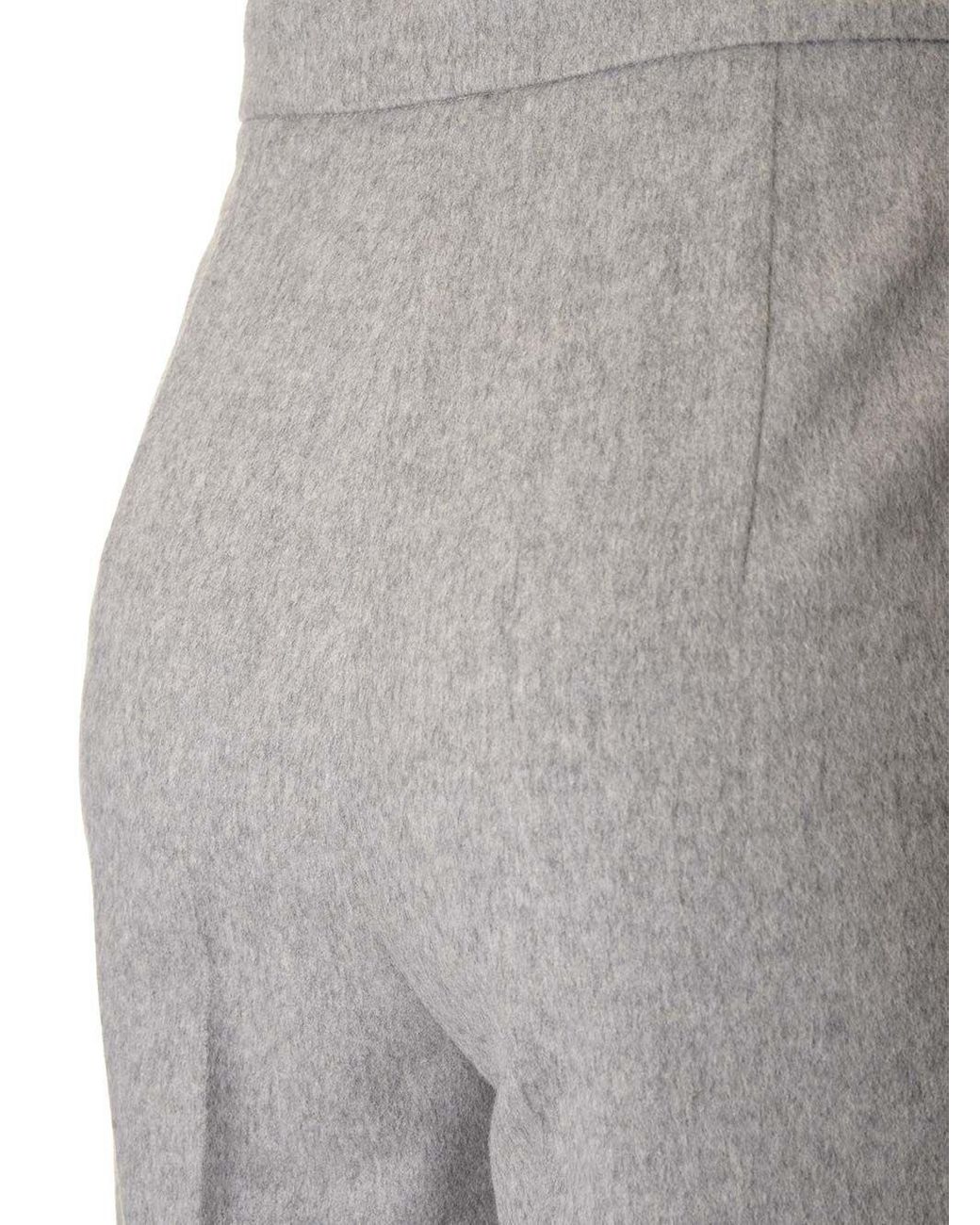 Max Mara Gray Studio Burano Cropped Wide Leg Trousers