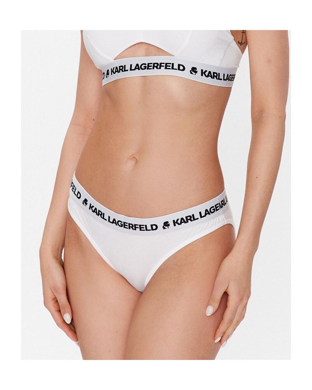Karl Lagerfeld White Logo Detailed Briefs