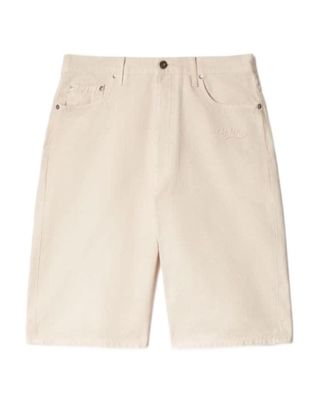Off-White c/o Virgil Abloh Natural Logo Embroidered Button Detailed Shorts for men