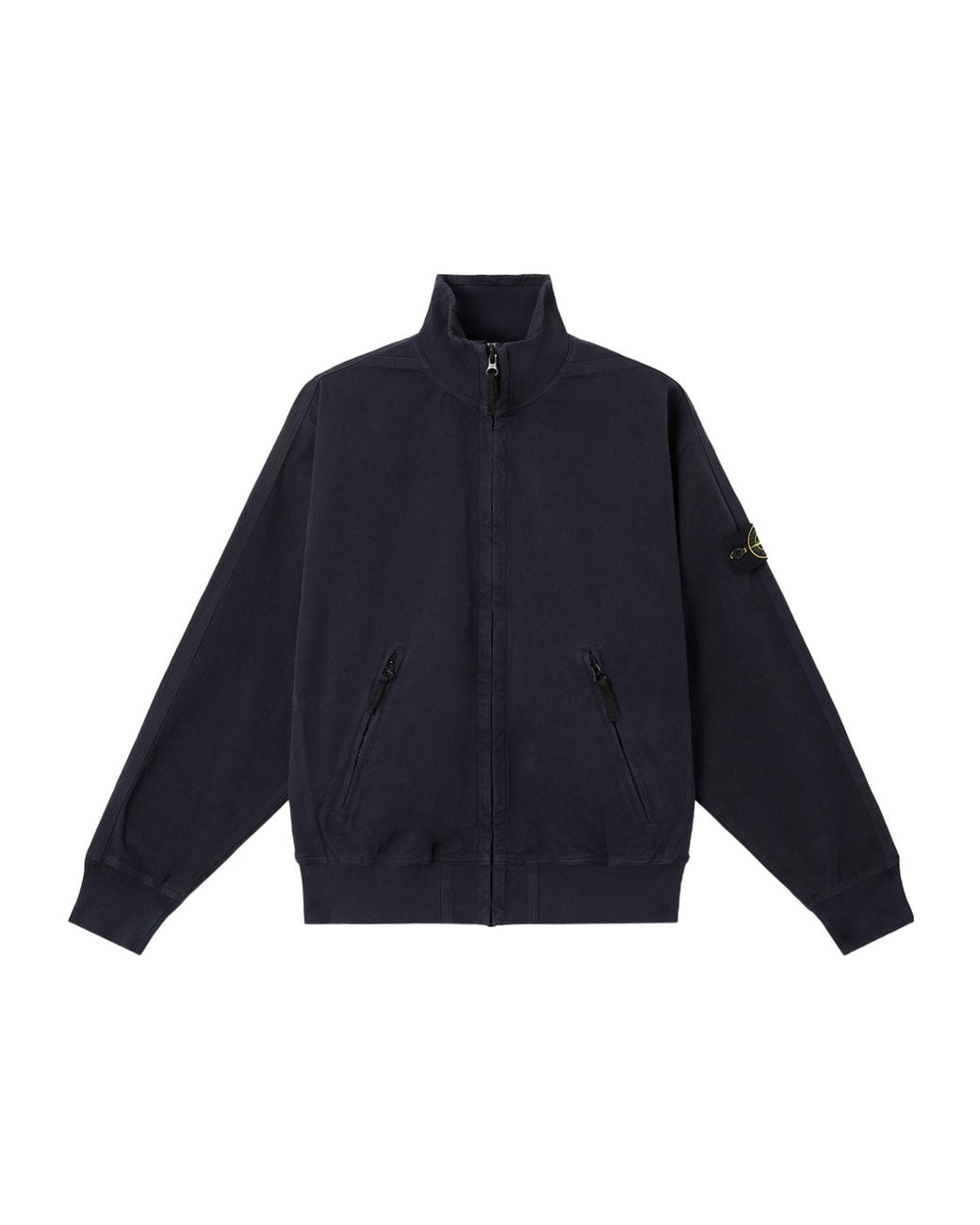 Stone Island Blue Oversized-Fit Track Jacket With Zip Pockets for men