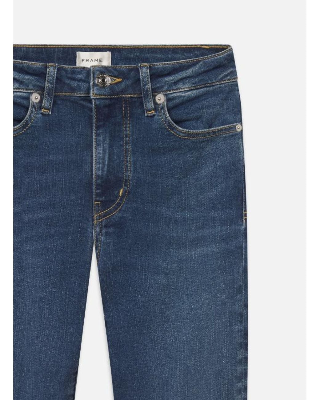 FRAME Blue Whiskering-Effect Jeans