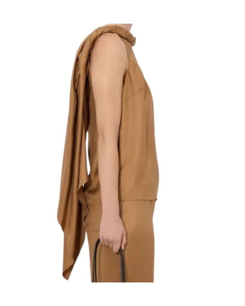 Loulou de Saison Natural Wilma Twisted Collar Top