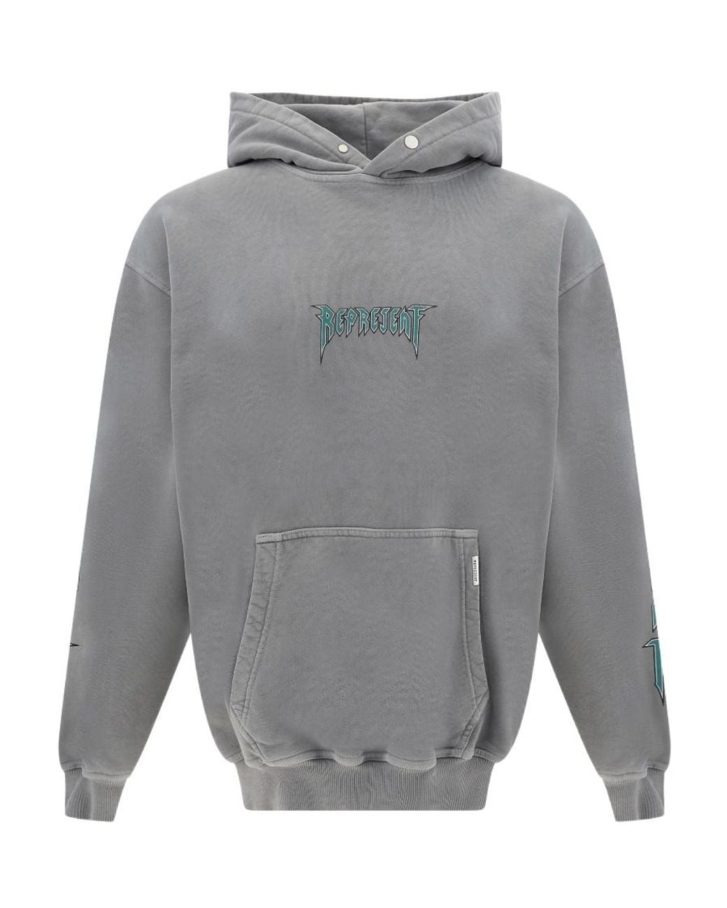Represent Gray Long-Sleeved Hooded Sweater for men