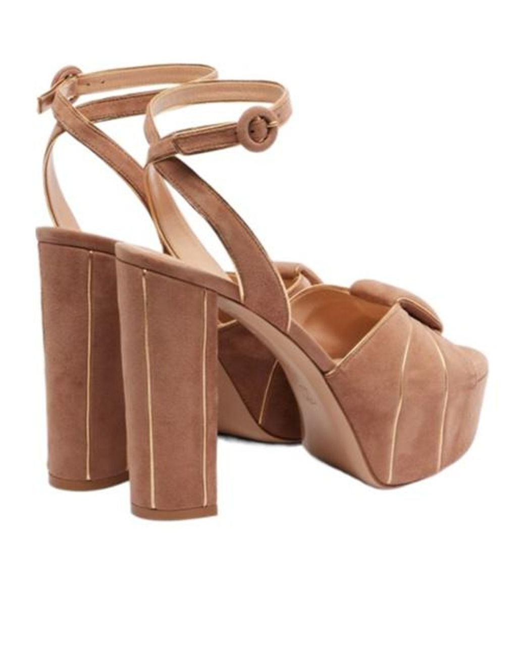 Gianvito Rossi Brown Suede Platform Sandals