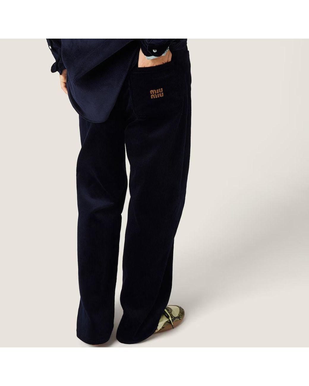 Miu Miu Blue Corduroy Pants