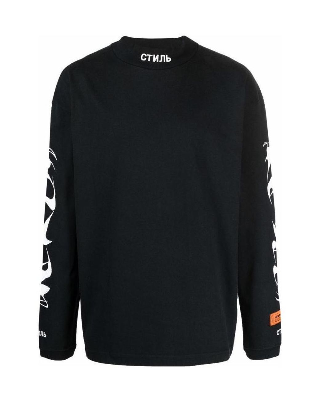 Heron Preston Black Long-Sleeved Sweater for men